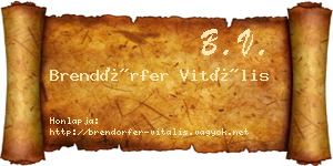 Brendörfer Vitális névjegykártya
